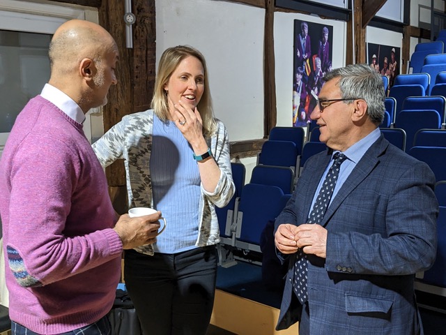 Arif Janjua, Laura Kyrke-Smith and Dr Nooralhaq Nasimi at Chiltern Welcomes charity launch