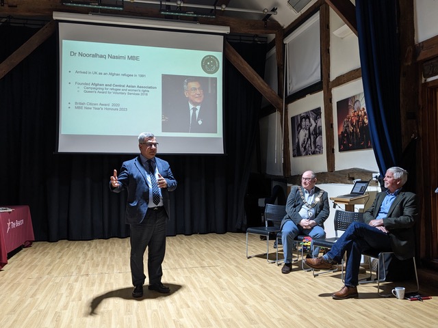Dr Nooralhaq Nasimi, Mark Roberts, John Christensen at Chiltern Welcomes charity launch