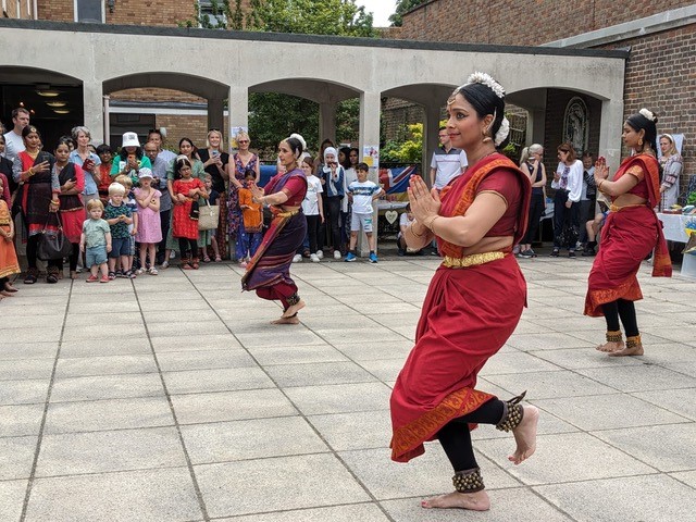 Traditional Indian dancing on St. Michael Square, Amersham
